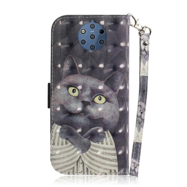 3D Colored Drawing Hug Cat Pattern Horizontal Flip Leatherette Case for Nokia 9, with Holder & Card Slots & Wallet