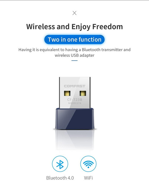 COMFAST CF-723B Mini 2 in 1 USB Bluetooth WiFi Adapter 150Mbps Wireless Network Card Receiver