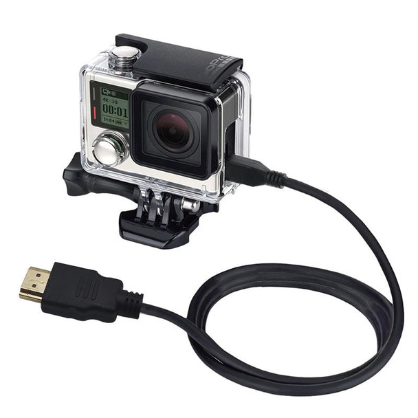 PULUZ Video 19 Pin HDMI to Micro HDMI Cable for GoPro HERO10 Black / HERO9 Black /8 Black /7 /6 /5 /4 /3+ /3, Sony, LG, Panasonic, Canon, Nikon, Smartphones and Cameras, Length: 1.5m