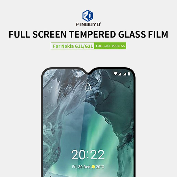 Nokia G11 / G21 PINWUYO 9H 2.5D Full Screen Tempered Glass Film(Black)