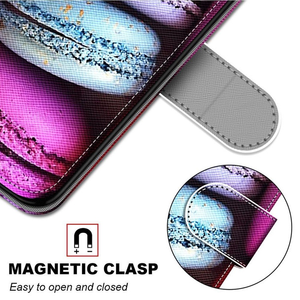 Coloured Drawing Cross Texture Horizontal Flip PU Leatherette Case with Holder & Card Slots & Wallet & Lanyard - iPhone 13(Colorful Cakes)