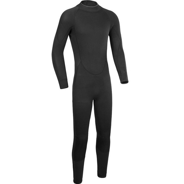 DIVESTAR 3mm Adult One Piece Wetsuit Long Back zipper Warm Diving Surf Suit, Size: XXL(Black)