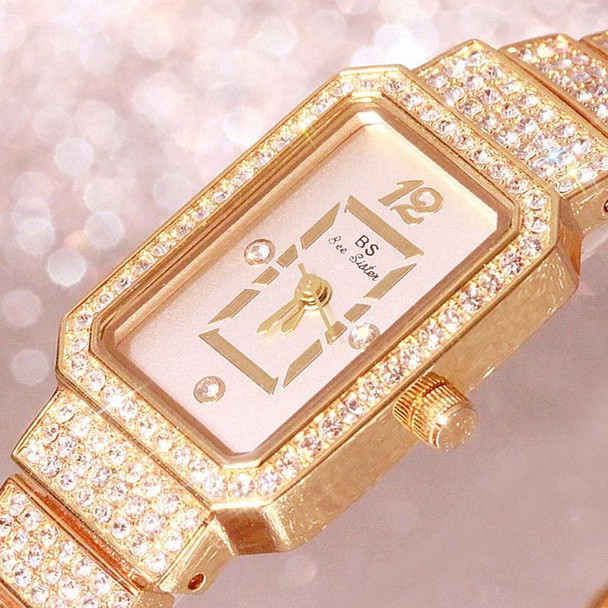 BS Bee Sister FA1138 Ladies Diamond Watch Jewelry Chain Watch(Silver)