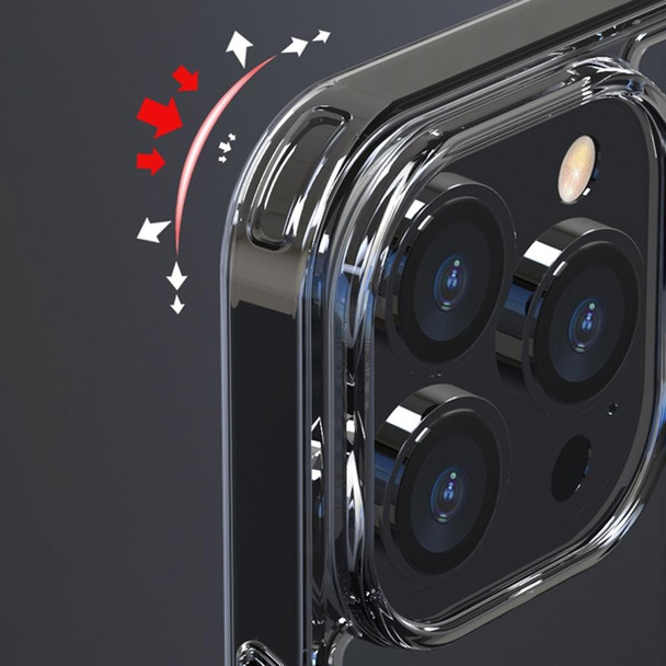 Transparent Tempered Glass TPU Phone Case - iPhone 14(Black)