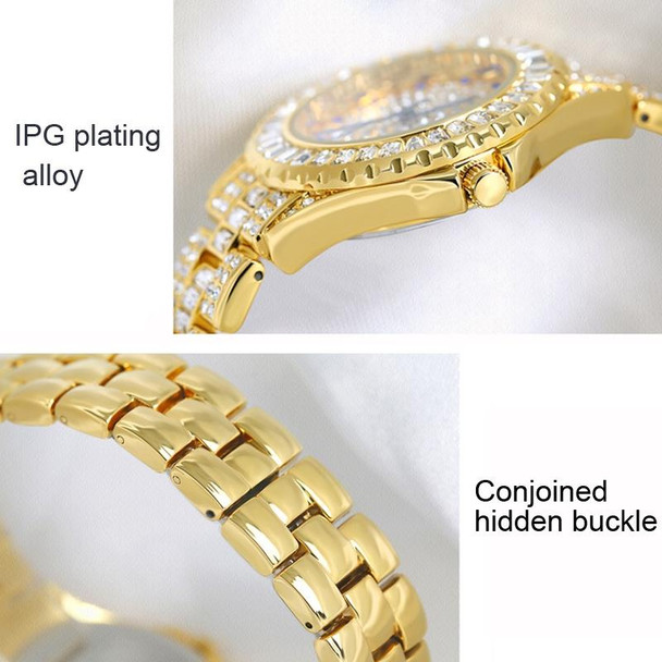 BS Bee Sister FA1686 Diamond Inlaid Ladies Watch Jewelry Chain Watch(Gold)
