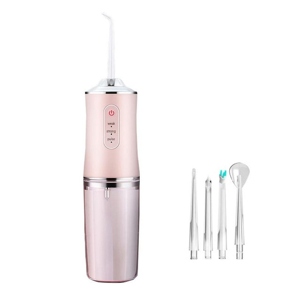 6886 Dental Flusher Water Dental Floss Portable Household Teeth Oral Cleaning Dental Scaler, Band Width: 4 Heads(Pink)