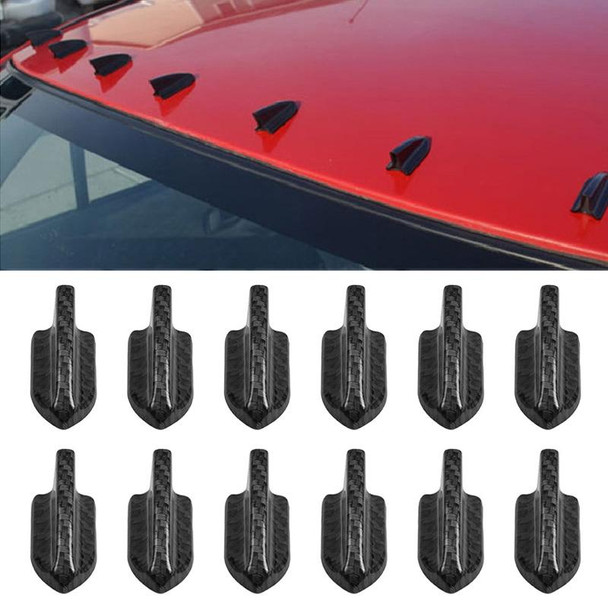 10 PCS Universal Car Carbon Fiber Texture Shark Fin Diffuser Vortex Generator Roof Spoiler