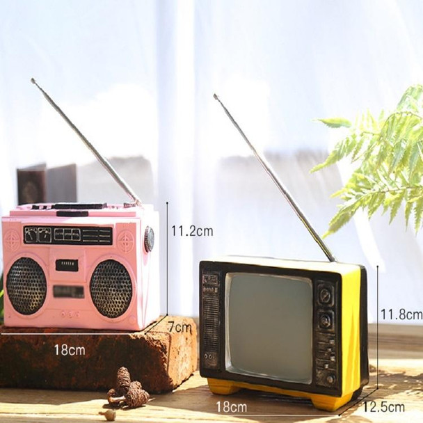 Vintage Radio TV Set Home Decoration Retro Craft Decoration, Style:Radio Brown