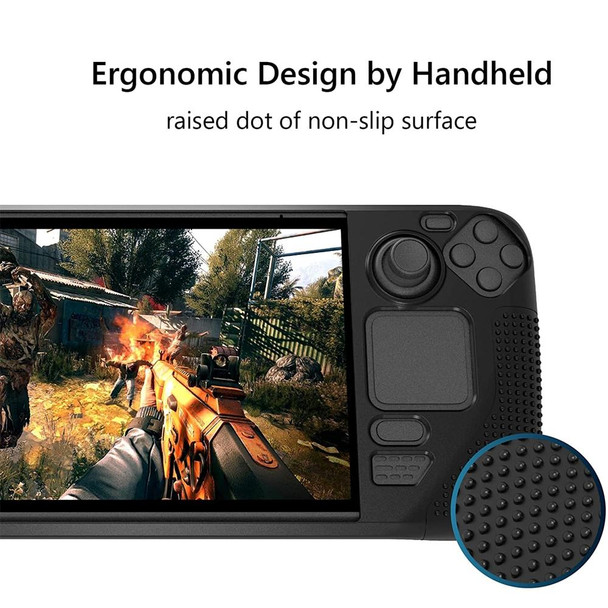 PGTECH Game Console Silicone Case With Anti-Slip Particles for Steam Deck(Black)