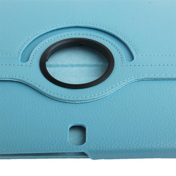 360 Degree Rotatable Litchi Texture Leatherette Case with 2-angle Viewing Holder for Galaxy Note 10.1 (2014 Edition) / P600, Baby Blue(Baby Blue)