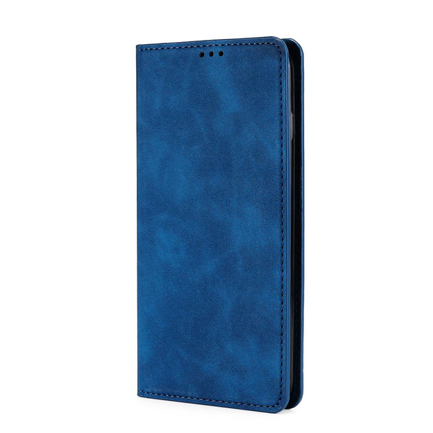 Alcatel Axel / Lumos Skin Feel Magnetic Horizontal Flip Leatherette Phone Case(Blue)