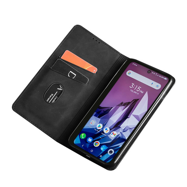Alcatel Axel / Lumos Skin Feel Magnetic Horizontal Flip Leatherette Phone Case(Black)