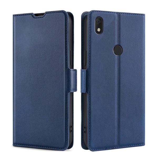 Alcatel Axel / Lumos Ultra-thin Voltage Side Buckle PU + TPU Leatherette Phone Case(Blue)