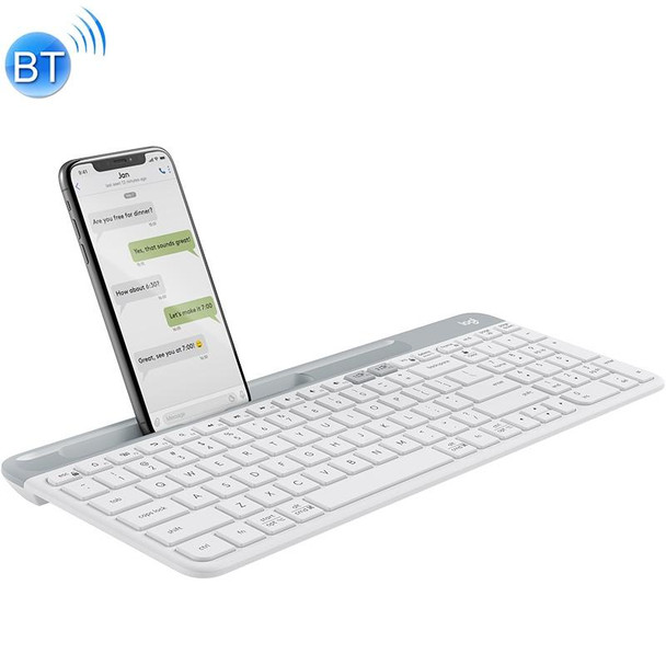 Logitech K580 Dual Modes Thin and Light Multi-device Wireless Keyboard with Phone Holder (White)