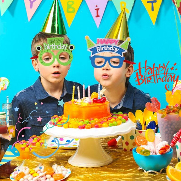 2 PCS Funny Glasses Birthday Party Cartoon Decoration Photo Props, Shape: Blue Letters