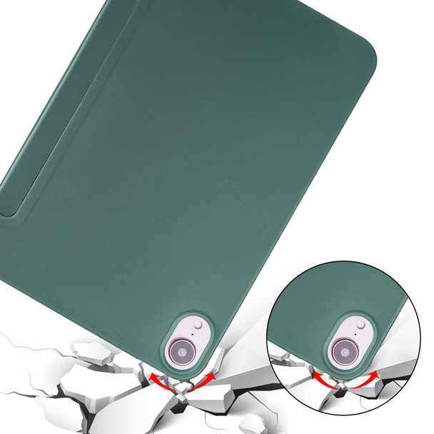3-folding Horizontal Flip Honeycomb TPU Shockproof + PU Leatherette Tablet Case with Holder - iPad mini 6(Pine Green)