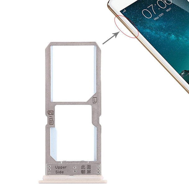 SIM Card Tray + SIM Card Tray / Micro SD Card Tray for Vivo Y67(Gold)