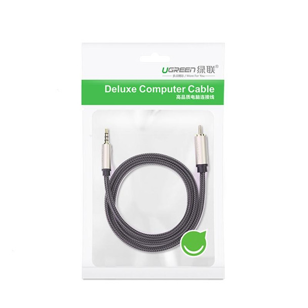 UGREEN 3.5mm to RCA Audio Cable Xiaomi Mi 1/2 TV Digital SPDIF Cable, Length: 1m (Black)