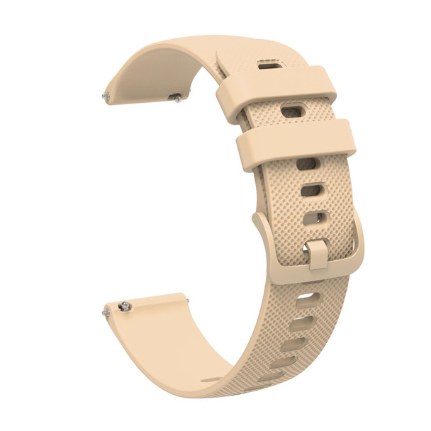 20mm Pockmarked Tonal Buckle Silicone Watch Band for Huawei Watch / Samsung Galaxy Watch(Beige Yellow)