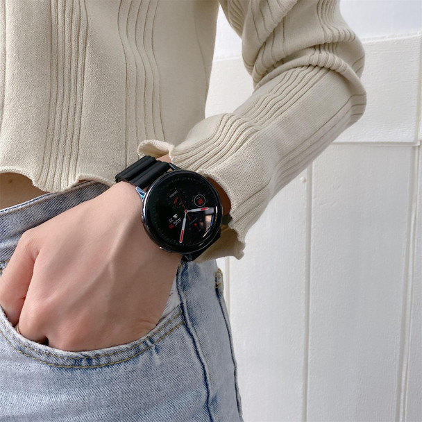 22mm - Samsung Smart Watch Universal Silicone Magnetic Watch Band(Grey+Orange)