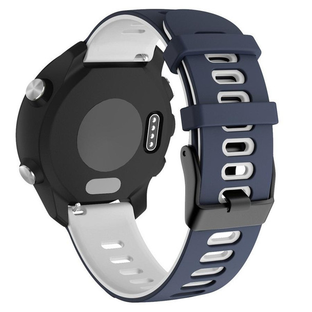 20mm - Huawei Watch GT2e 42mm / Samsung Galaxy Watch Active 2 Silicone Watch Band(Dark Blue+White)