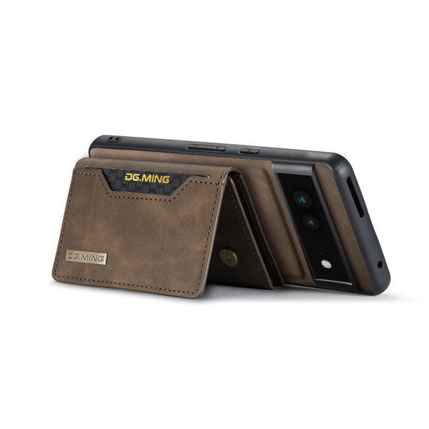 Google Pixel 7 5G DG.MING M2 Series 3-Fold Multi Card Bag + Magnetic Phone Case(Coffee)