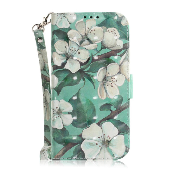 3D Painting Pattern Coloured Drawing Horizontal Flip Leatherette Case with Holder & Card Slots & Wallet - Nokia 8.1 / X7(Watercolor Flower)