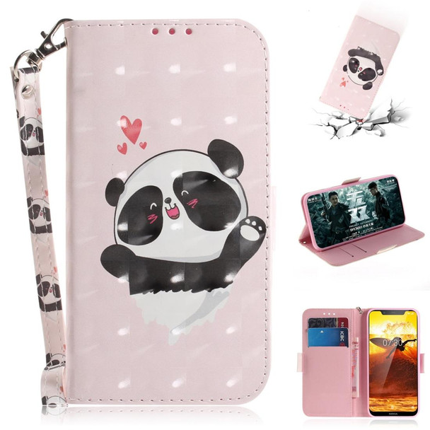 3D Painting Pattern Coloured Drawing Horizontal Flip Leatherette Case with Holder & Card Slots & Wallet - Nokia 8.1 / X7(Love Bear)