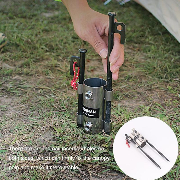 HIKEMAN Enlarged Aperture Outdoor Camping Canopy Pole Holder, Style: Adjustment (Black)