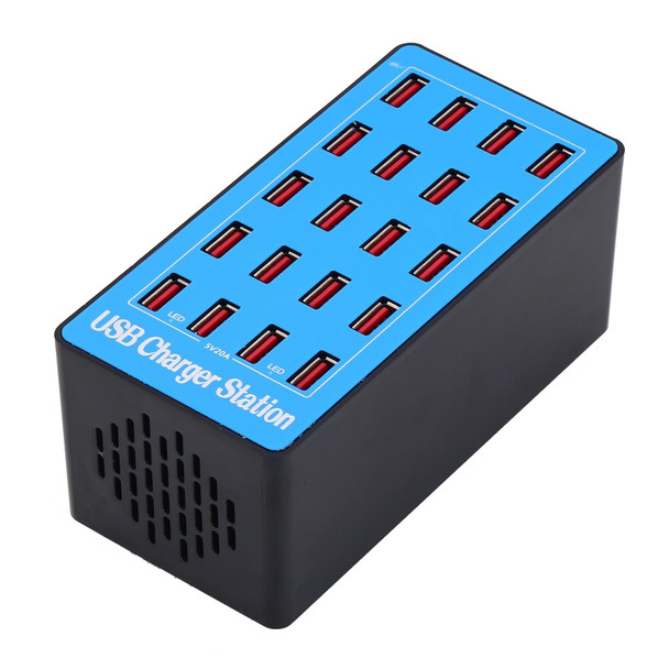 WLX-A5 90W 20 USB Ports Charger Station Automatically Assigned Smart Charger with Power LED Indicator, AC 100-240V