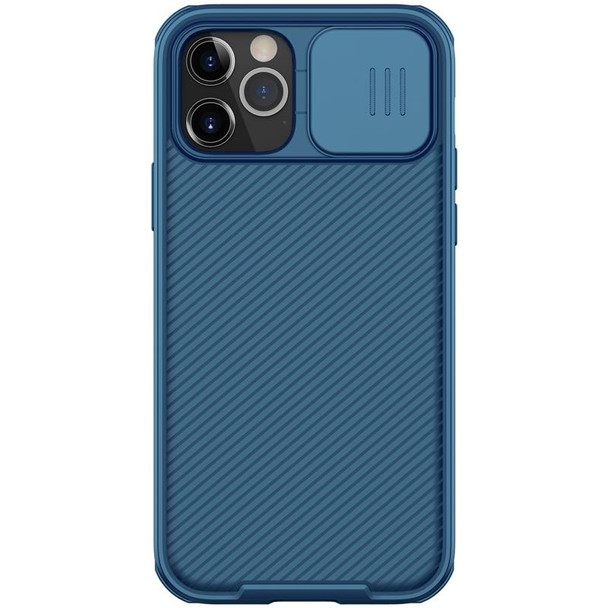 iPhone 12 / 12 Pro NILLKIN Black Mirror Pro Series Camshield Full Coverage Dust-proof Scratch Resistant Phone Case(Blue)