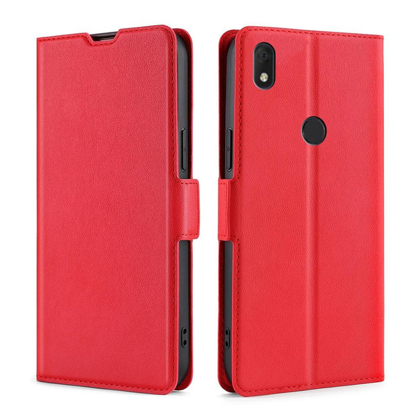 Alcatel Axel / Lumos Ultra-thin Voltage Side Buckle PU + TPU Leatherette Phone Case(Red)