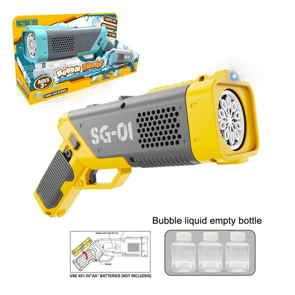 10 Holes Electric Light Fully Automatically Handheld Bubble Machine(Yellow)
