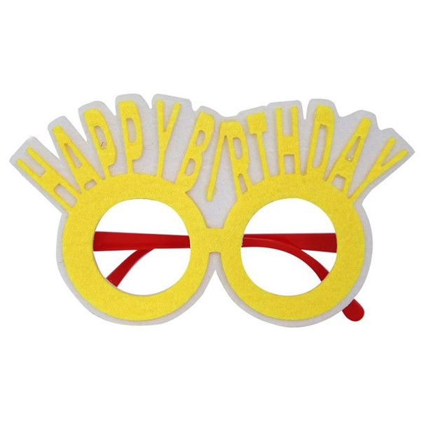2 PCS Funny Glasses Birthday Party Cartoon Decoration Photo Props, Shape: Yellow Letters