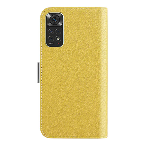 Xiaomi Redmi Note 11 4G Foreign Candy Color Litchi Texture Leather Phone Case(Yellow)