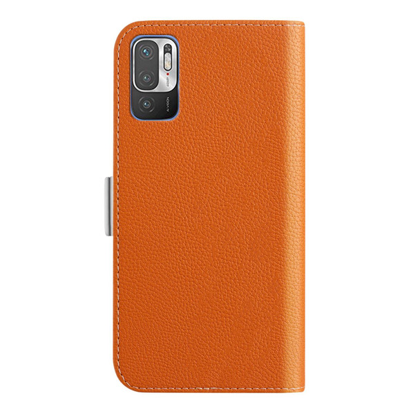 Xiaomi Redmi Note 10 5G Candy Color Litchi Texture Leather Phone Case(Orange)