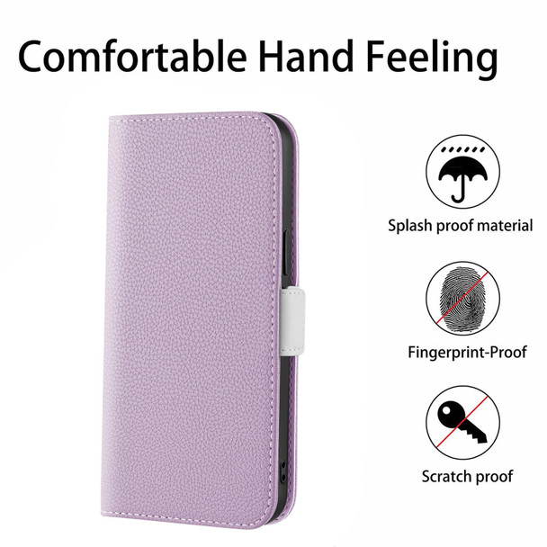 Xiaomi Redmi Note 8T Candy Color Litchi Texture Leather Phone Case(Light Purple)