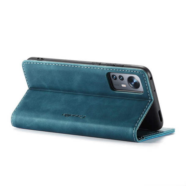 Xiaomi 12/12X CaseMe 013 Multifunctional Horizontal Flip Leather Phone Case(Blue)