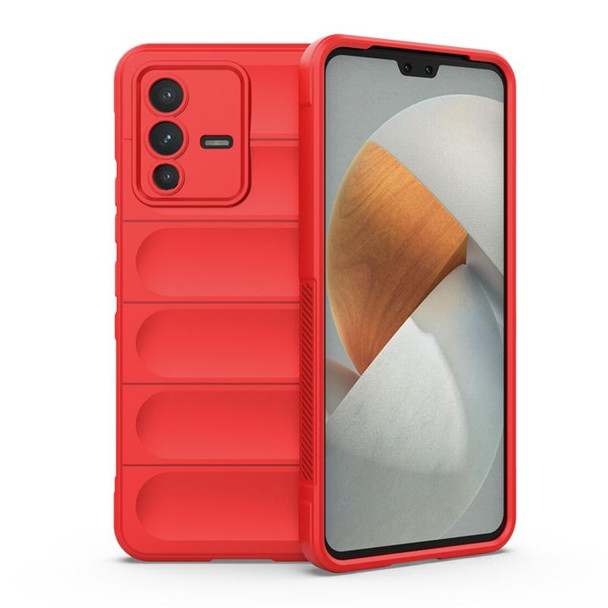 vivo S12 Magic Shield TPU + Flannel Phone Case(Red)