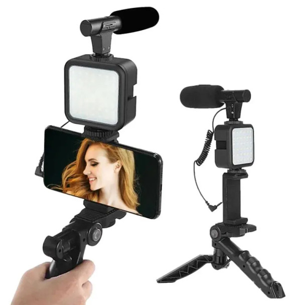 Vlogging Camera Kit With LED Light