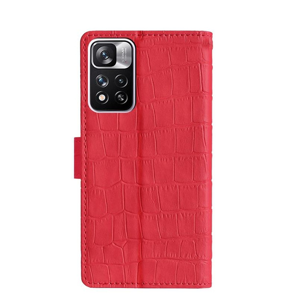 Xiaomi Redmi Note 11 Pro 5G/11 Pro+ 5G Skin Feel Crocodile Magnetic Clasp Leather Phone Case(Red)