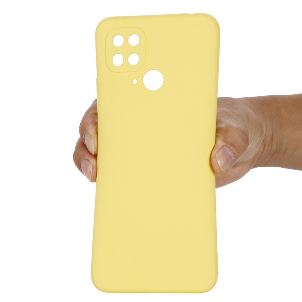 Xiaomi Redmi 10C 4G Global Pure Color Liquid Silicone Shockproof Full Coverage Phone Case(Yellow)