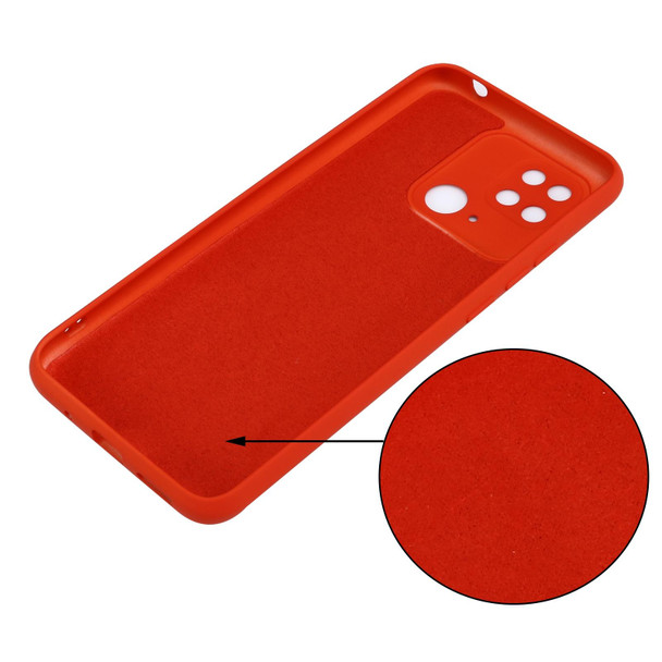 Xiaomi Redmi 10C 4G Global Pure Color Liquid Silicone Shockproof Full Coverage Phone Case(Red)