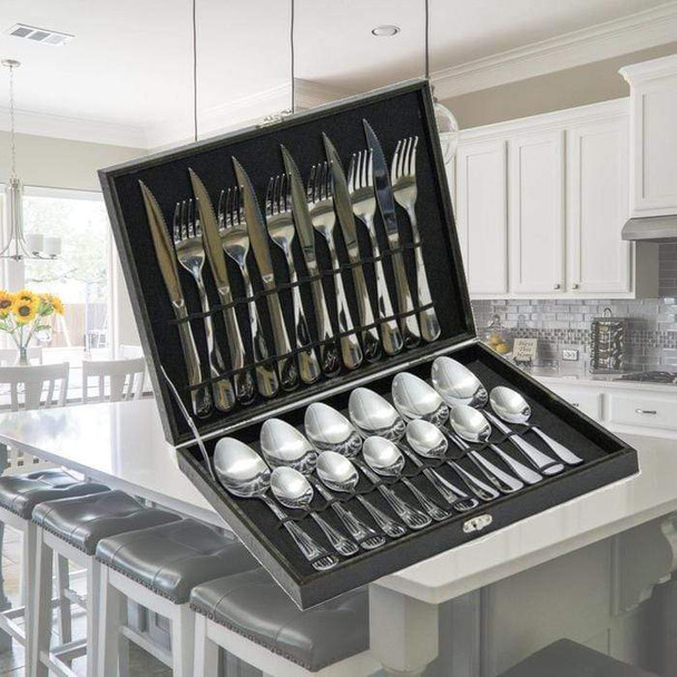 Cutlery Drawer Organizer & 24-Piece Cutlery Set
