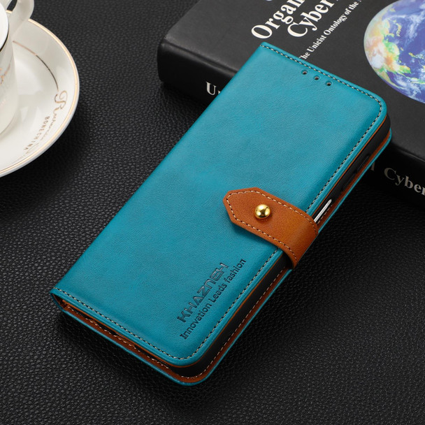 Motorola Moto G Stylus 5G 2022 KHAZNEH Dual-color Cowhide Texture Flip Leather Phone Case(Blue)
