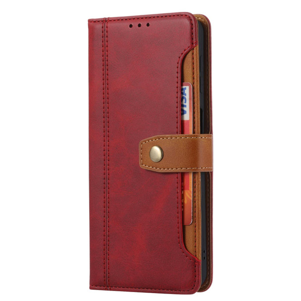 Calf Texture Double Fold Clasp Horizontal Flip Leatherette Case with Photo Frame & Holder & Card Slots & Wallet - iPhone 13 Pro Max(Red)