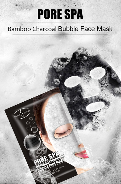Spa Bamboo Charcoal Bubble Face Mask - 8 Piece