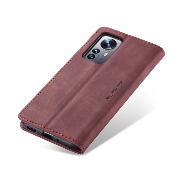 Xiaomi 12 Pro CaseMe 013 Multifunctional Horizontal Flip Leather Phone Case(Wine Red)
