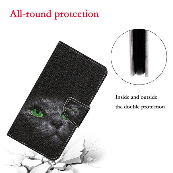 Xiaomi Redmi Note 11 Pro 4G Colored Drawing Pattern Flip Leather Case(Black Cat)