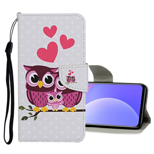 Xiaomi Redmi Note 10 Pro Colored Drawing Pattern Flip Leather Case(Owl Family)